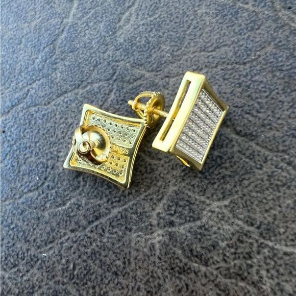 il_340x270.3730562349_3354.jpg Real Solid 925 Screwback Square Kite Earrings 6mm Pass Diamond Tester